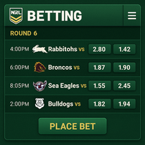Wild Fortune - NRL Betting - National Rugby League Sports Betting